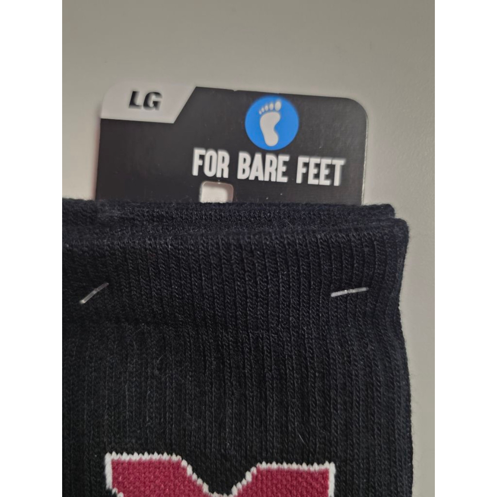 Men's For Bare Feet Casual Socks L Black Maroon Mississippi State - Picture 4 of 5